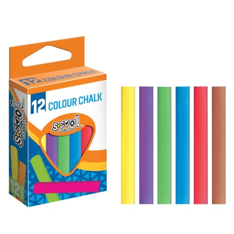 Cretă școlară și creativă - Creta color 12 buc /cutie S-Cool