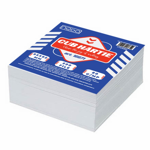 Notes și cuburi memo - Cub hartie 9.5x9.5cm 80gr 500 coli Nebo