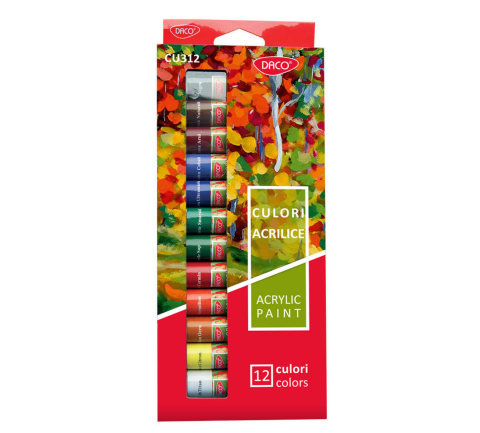Culori acrilice - Culori acril 12 culori 12 ml Daco