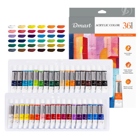 Artă și creativitate - Culori acrilice profesionale 36 culori 12 ml DMast by Pebeo