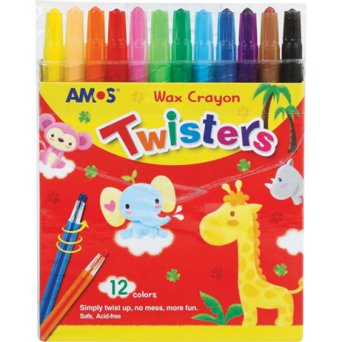 Creioane cerate Amos Twister 12 culori [0]