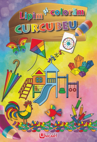 Cărți de colorat - Lipim si coloram Curcubeu