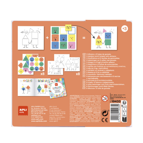 Joc creativ cu stickere Forme Geometrice Emotii 3 ani+ Apli Kids [2]