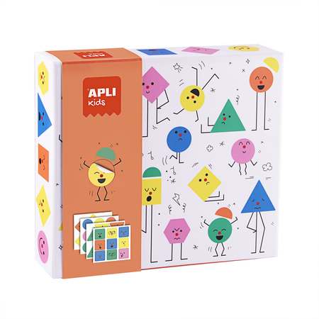 Jucării și jocuri - Joc creativ cu stickere Forme Geometrice Emotii 3 ani+ Apli Kids