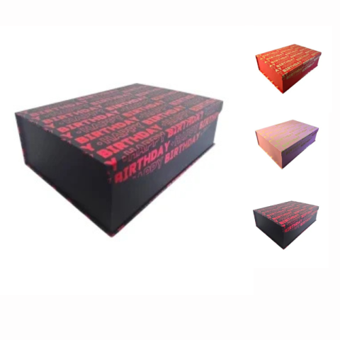 Accesorii pentru impachetat - Cutie Cadou „Happy Birthday” 30x21x10 cm culori diferite