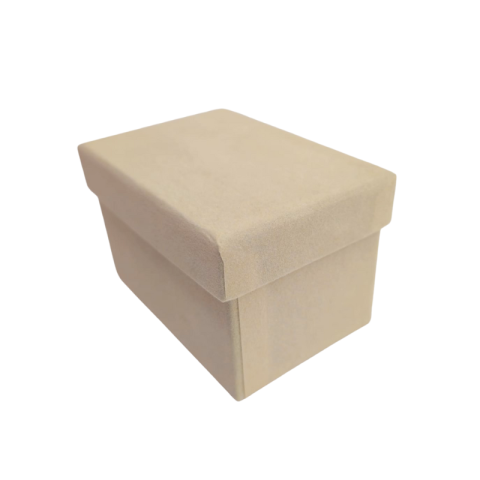 Cutii pentru cadouri - Cutie cadou dreptunghiulara 10 cm crem cu finisaj catifelat