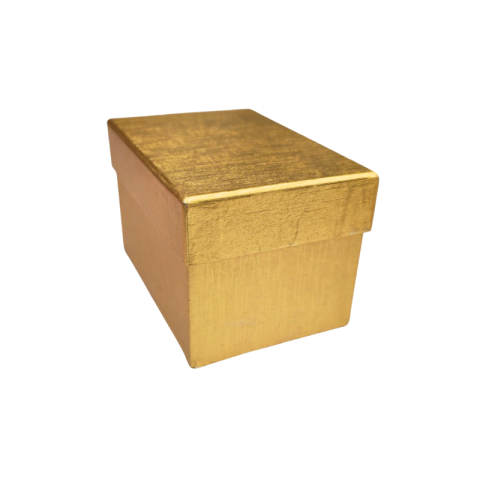 Cutii pentru cadouri - Cutie cadou dreptunghiulara aurie 10 cm finisaj lucios