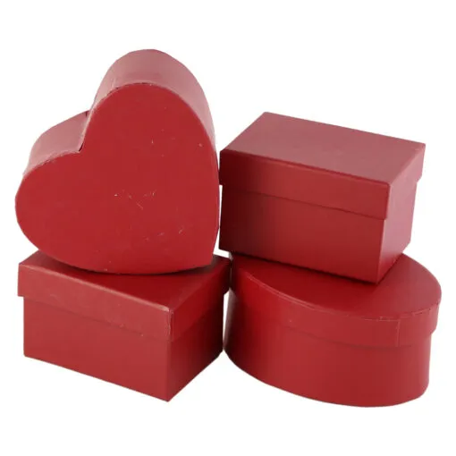 Accesorii pentru impachetat - Cutie cadou rosie rotunda mica 9 cm