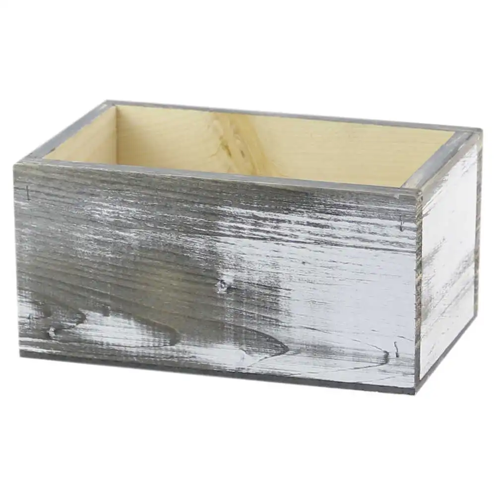 Casă și decorațiuni - Cutie lemn alb antichizat 18 x 11 x 9 cm