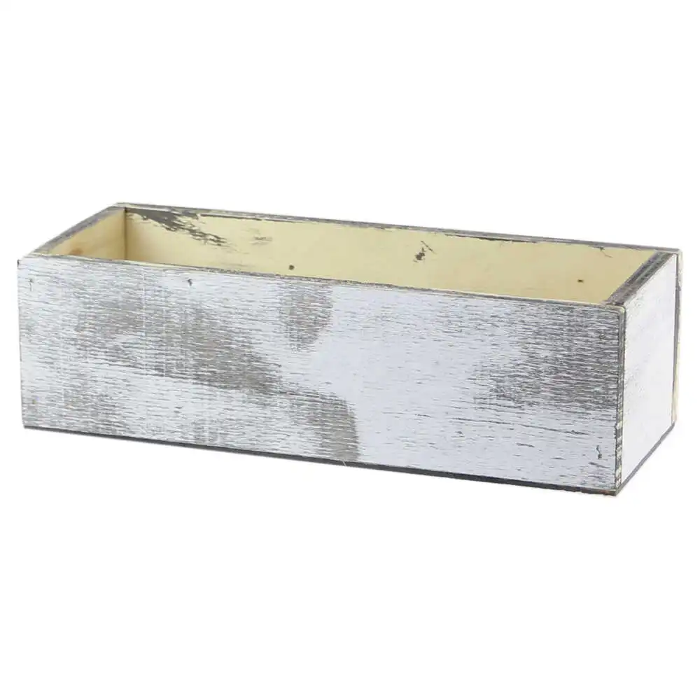 Casă și decorațiuni - Cutie lemn alb antichizat 30 x 11 x 9 cm