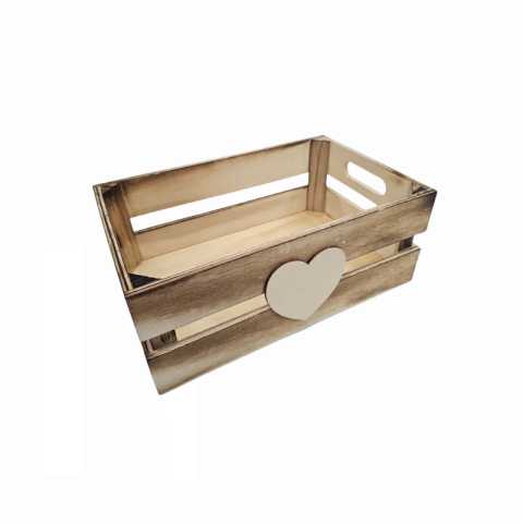 Cutie lemn cu inimioara 28 x 18 x 11 cm culori diferite [2]