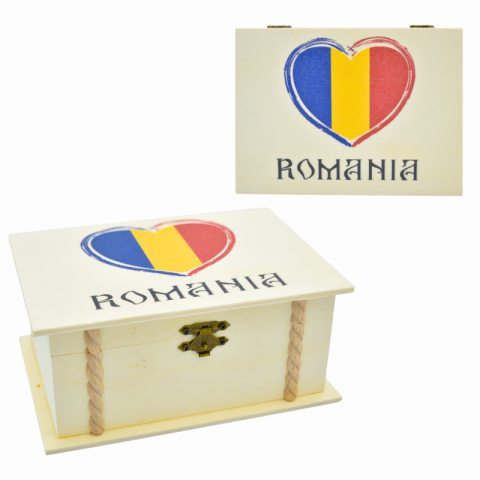 Noutăți Librăria Compas - Cutie lemn personalizata 13x18cm Romania