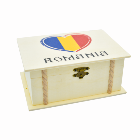 Cutie lemn personalizata 13x18cm Romania [1]
