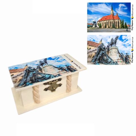 Cutii de bijuterii și lemn - Cutie lemn personalizata 6 x 10.5 cm Cluj modele diferite
