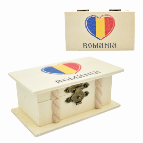 Noutăți Librăria Compas - Cutie lemn personalizata 6x10.5cm Romania