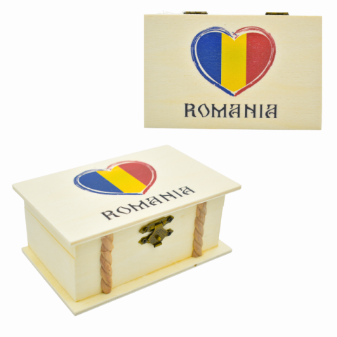 Noutăți Librăria Compas - Cutie lemn personalizata 9x14cm Romania