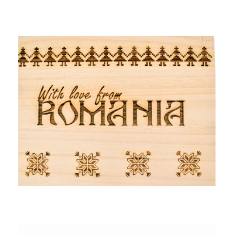 Cutie lemn personalizata gravata 17x23cm Romania traditional [1]
