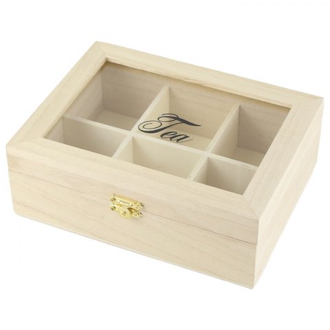 Cutii de bijuterii și lemn - Cutie pentru plicuri de ceai lemn 20x15x7 cm