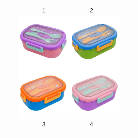 Cutie sandwich compartimentata cu tacamuri 21.3 x 14.7 cm modele diferite [1]