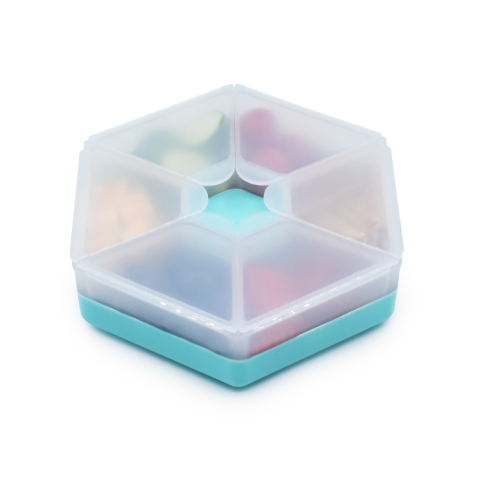 CUTIE SNACK HEXAGON SNACKLE 6 COMPARTMENTE, MELII, BLUE [3]