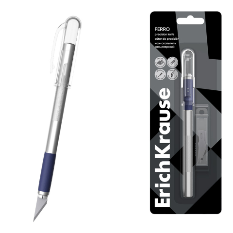 Noutăți Librăria Compas - Cutit de precizie ErichKrause Ferro 2 lame incluse