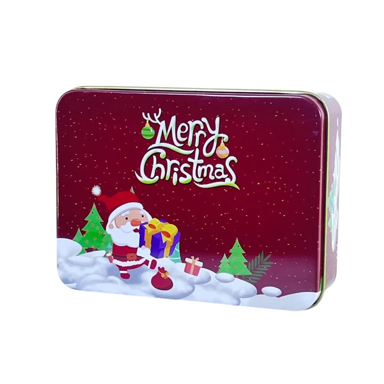 Noutăți Librăria Compas - Cutie metalica dreptunghiulara de Craciun Merry Christmas 4x12.3x9cm