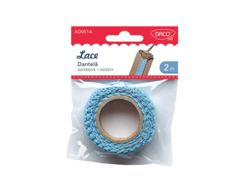 Accesorii craft - Dantela autoadeziva albastra Daco 2 m