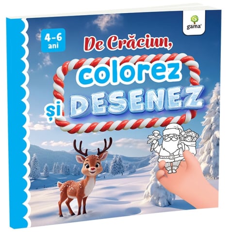 Cărți de activități și colorat - De Craciun, colorez si desenez
