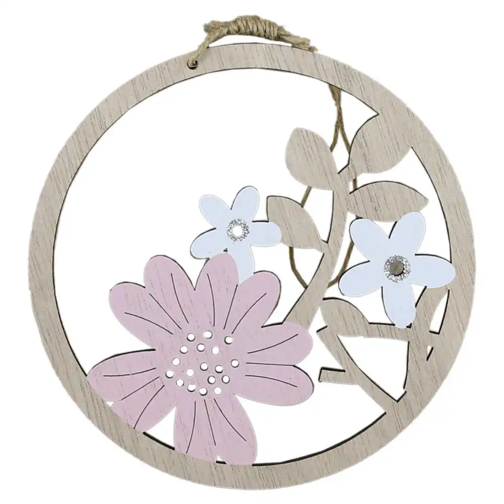 Casă și decorațiuni - Decor din lemn flori cu agatatoare 12 cm