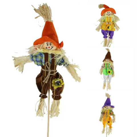 Noutăți Librăria Compas - Decor toamna Pick Sperietoare din paie si textil 38 cm