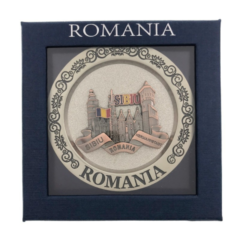 Decoratiune aplica farfurie metalica 8 cm Sibiu [1]