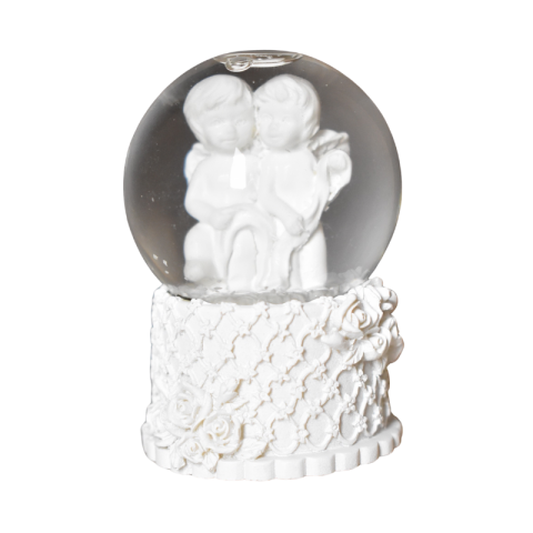 Globuri de zăpadă - Glob de zapada cu lumina 4.5 cm alb