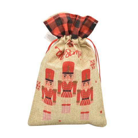 Noutăți Librăria Compas - Saculet textil motive Craciun 22x34 cm