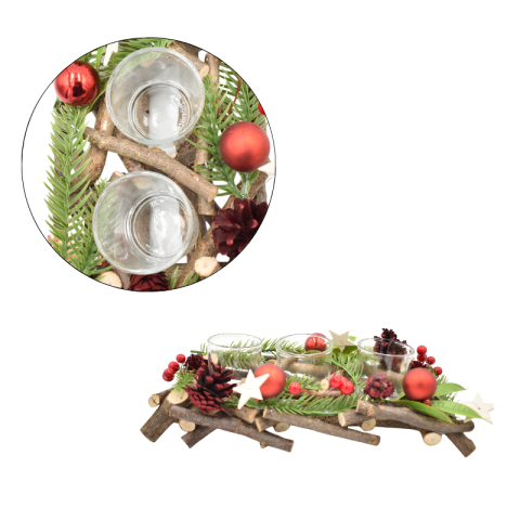 Noutăți Librăria Compas - Decoratiune Craciun suport luminare 30x14x8 cm