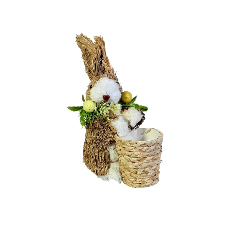 Casă și decorațiuni - Decoratiune de Paste Iepuras cu suport oua 23 cm