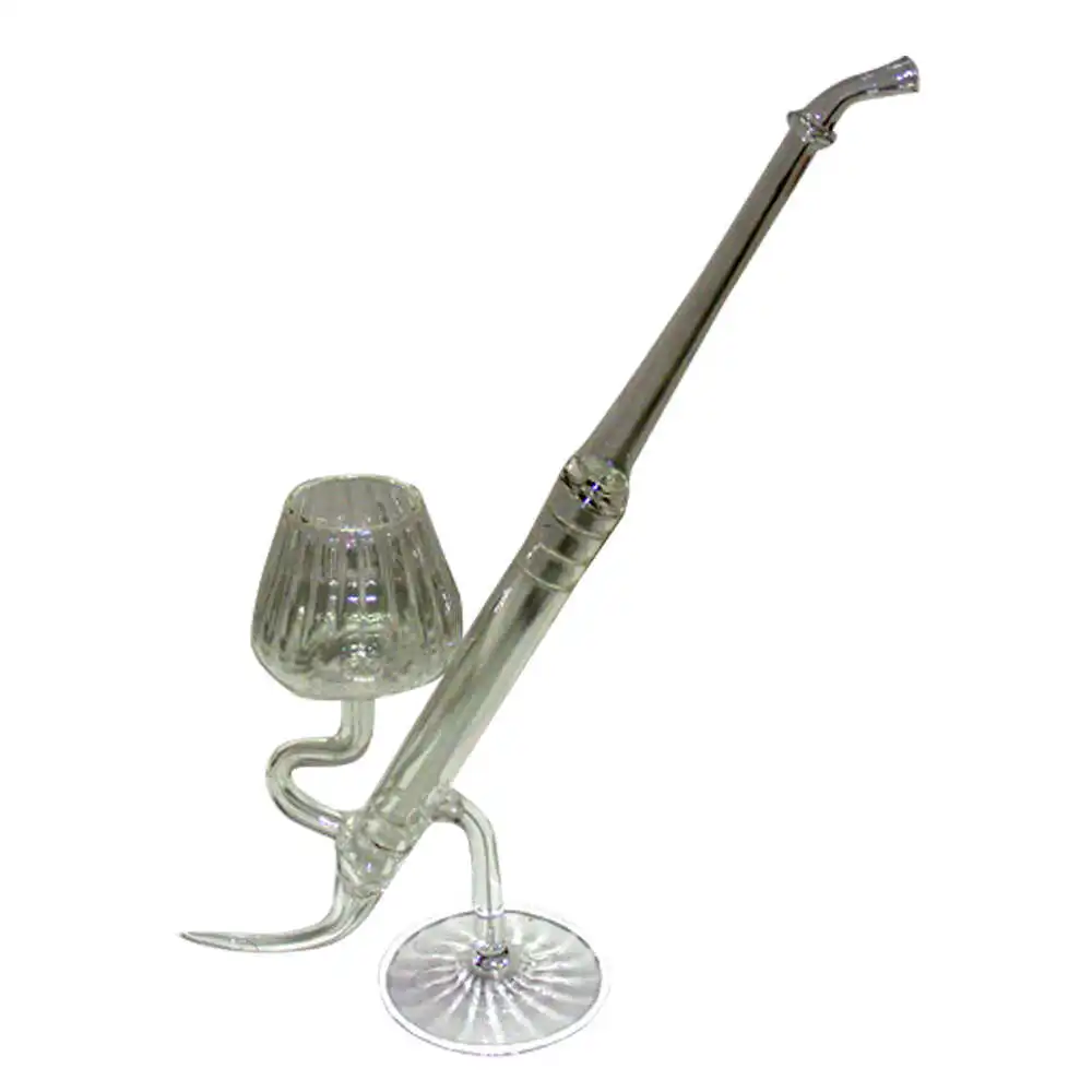 Ornamente și figurine decorative - Decoratiune din sticla in forma de pipa cu talpa