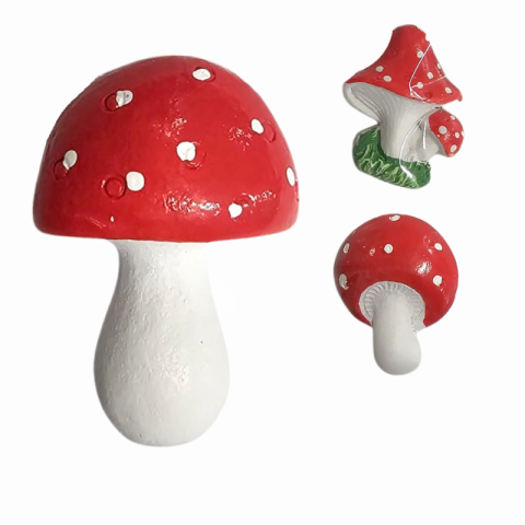 Ornamente și figurine decorative - Decoratiune gradina ciuperca ceramica 3 cm modele diferite