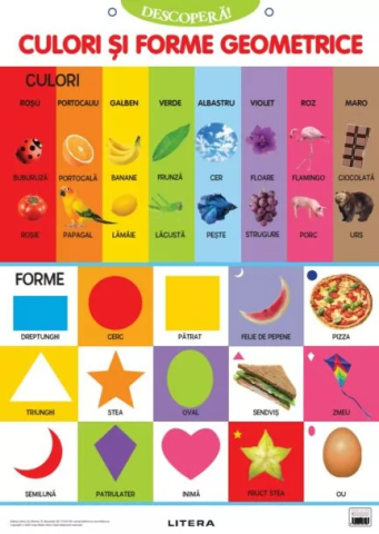 Cărți - Descopera! Culori si forme geometrice (plansa educationala)