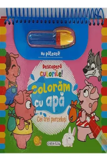 Cărți de colorat - Descopera culorile! Cei trei purcelusi