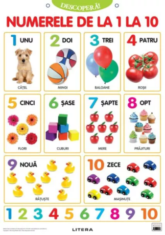 Cărți - Descopera! Numerele de la 1 la 10 (plansa educationala)