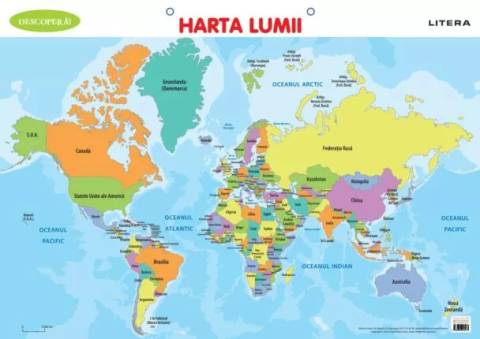 Noutăți Librăria Compas - Descopera! Harta lumii (plansa educationala)