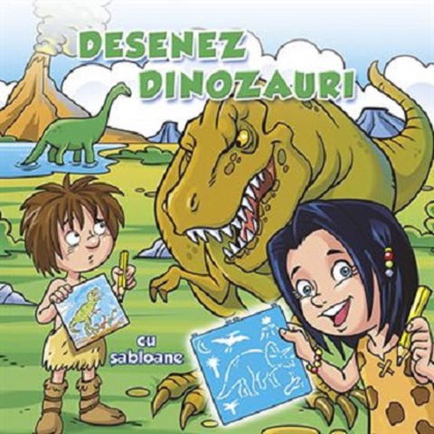 Cărți - Desenez dinozauri cu sabloane
