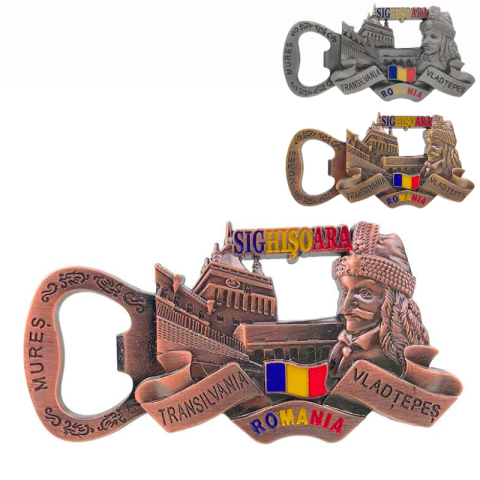 Noutăți Librăria Compas - Magnet desfacator Sighisoara 9 x 5 cm culori diferite