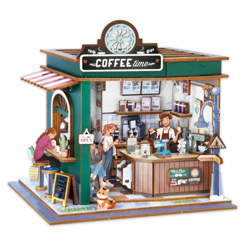 Diorama cafenelei macheta din lemn 3D Buki France [1]