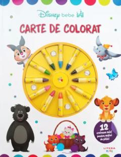 Cărți de colorat - Disney Bebe. Carte de colorat. 12 creioane mici pentru maini de pitici