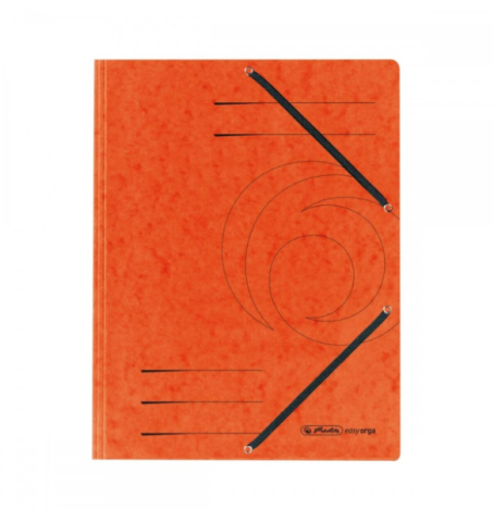 Organizare și arhivare - Dosar carton plic A4 inchidere cu elastic portocaliu Herlitz