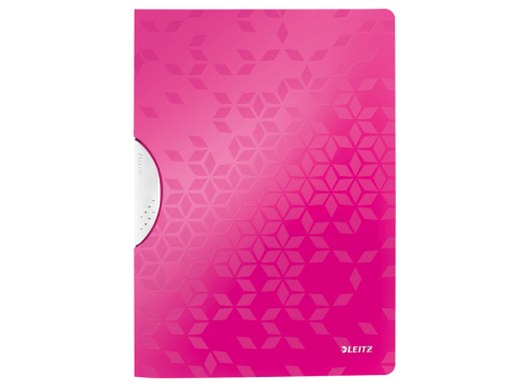 Dosare - Dosar cu clip Leitz WOW ColorClip PP roz metalizat