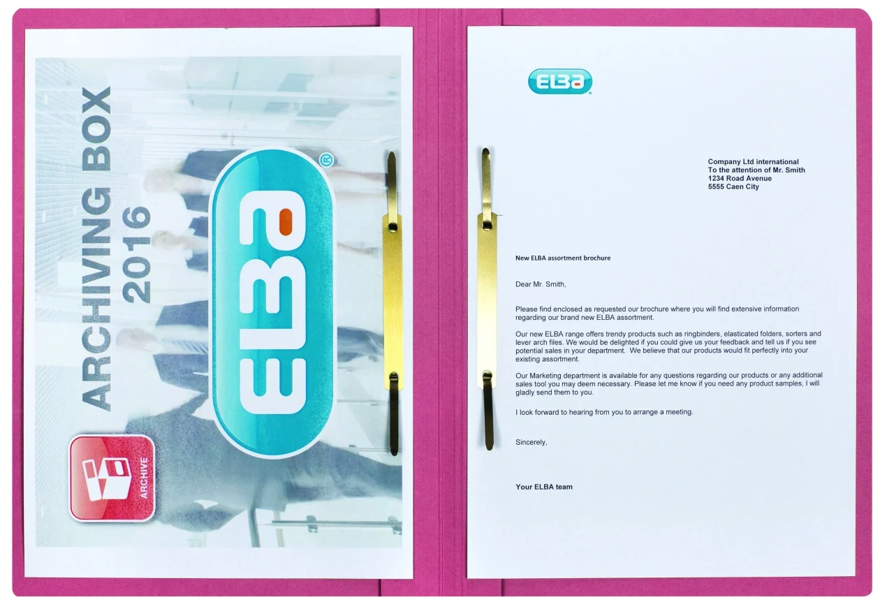 Birotică și accesorii birou - Dosar sina Elba Smart A4 rosu capacitate 200 file