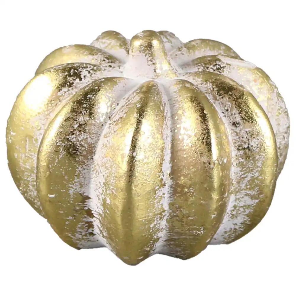 Ornamente și figurine decorative - Dovleac decorativ din ceramica 9x7 cm auriu