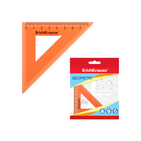 Rigle și Echere - Echer 7 cm portocaliu Erich Krause